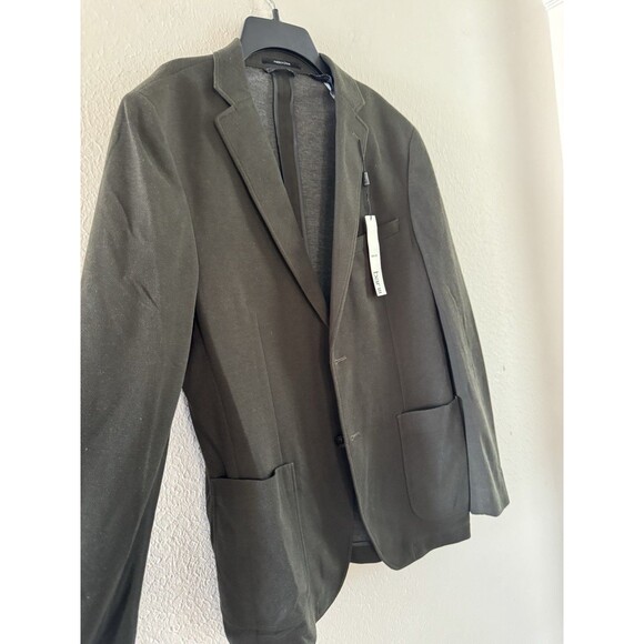bar III Slim-Fit Knit Sport Coat blazer size 40R dark Green casual soft tailored - Picture 7 of 16